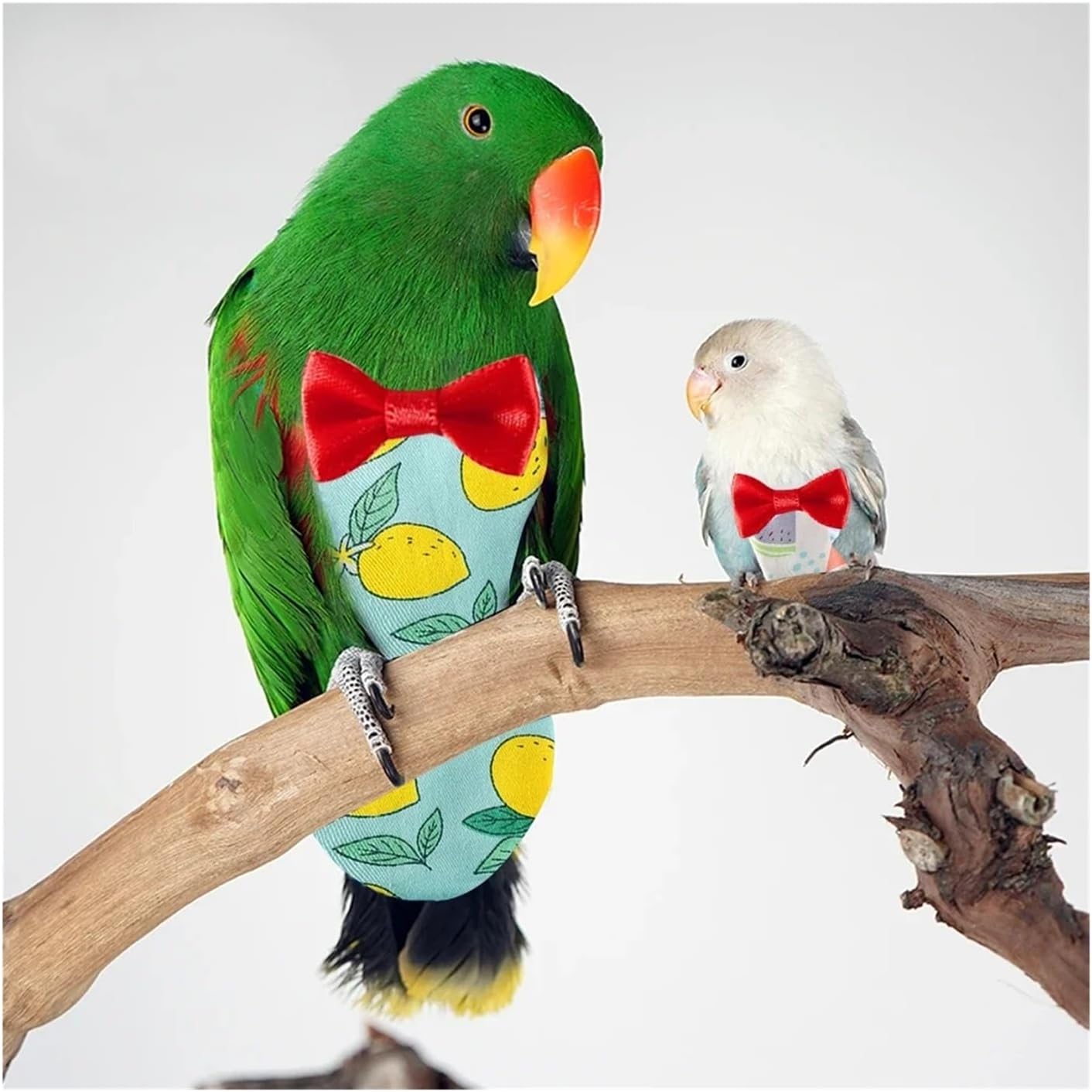 Bird Diaper, Parrot Diaper with Bowtie Cute Colorful Fruit Floral Small Medium Large Pet Birds Flight Suit Clothes Washable(Pink Rabbit,Small)