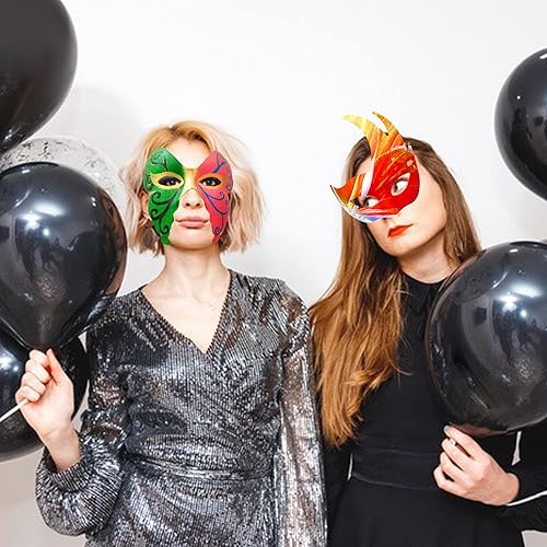 Miniatura 3 de PARAOR 16 máscaras blancas para mascarada, máscaras de papel pintables, máscaras blancas de media cara para Mardi Gras, cosplay, baile de máscaras,