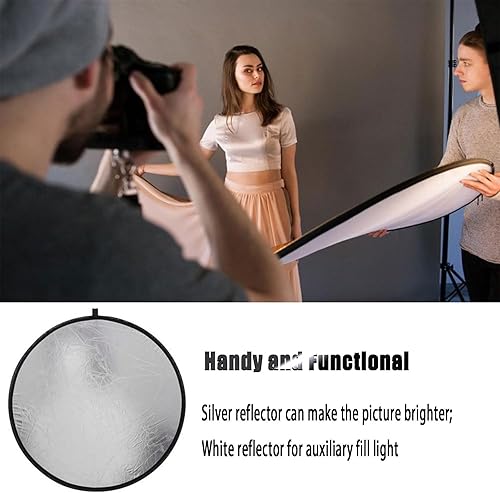 Miniatura 4 de MDRTIRIM Reflectores de luz 2 en 1, plegable, equipo fotográfico portátil, tablero de relleno de fotografía de 12 pulgadas (11.8 in) para interiores