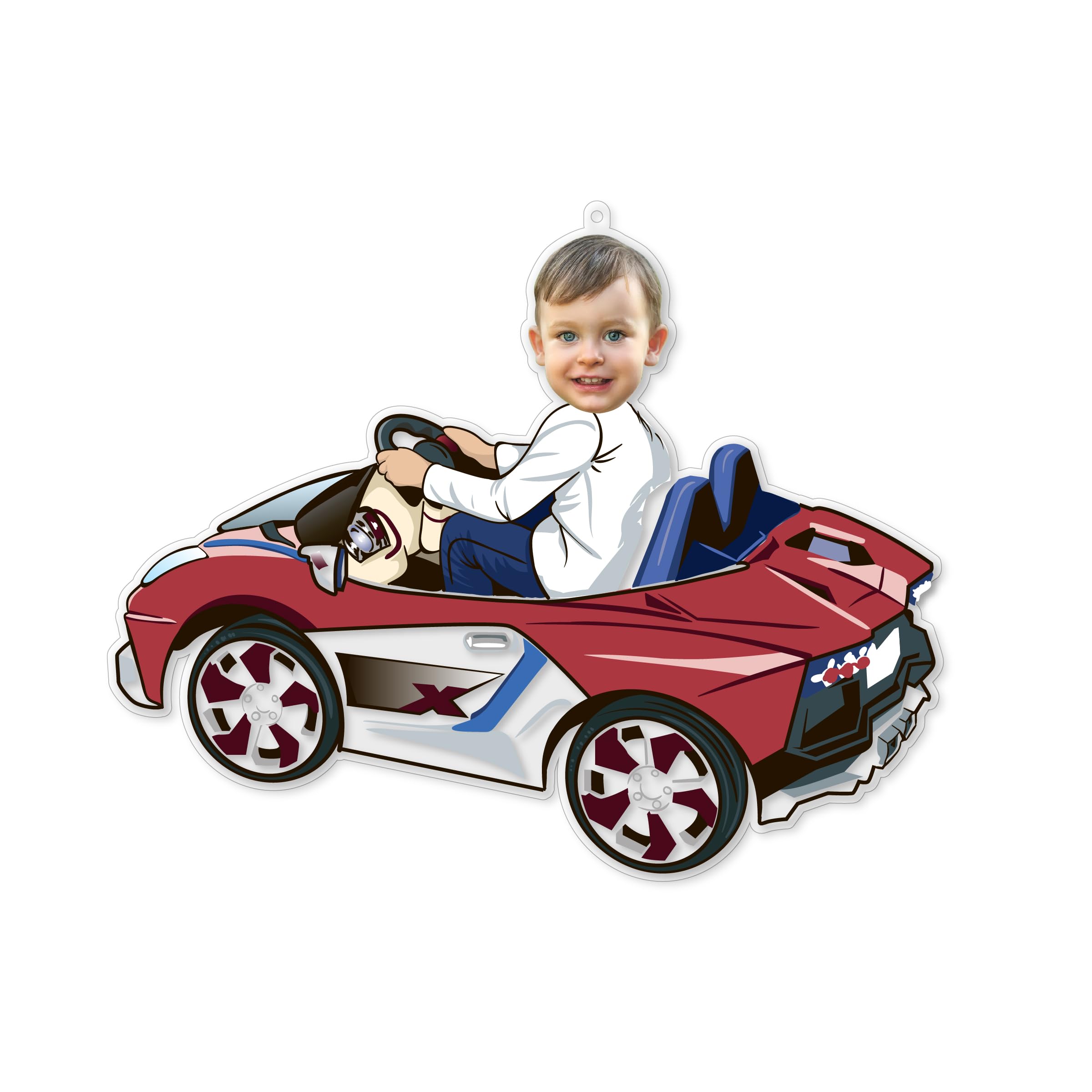SIGNOOGLE Customised Baby Car Hanging | Personalised Photo Car Interior Decor Hanging for Gift (3.2 x 4 inch)-image-40