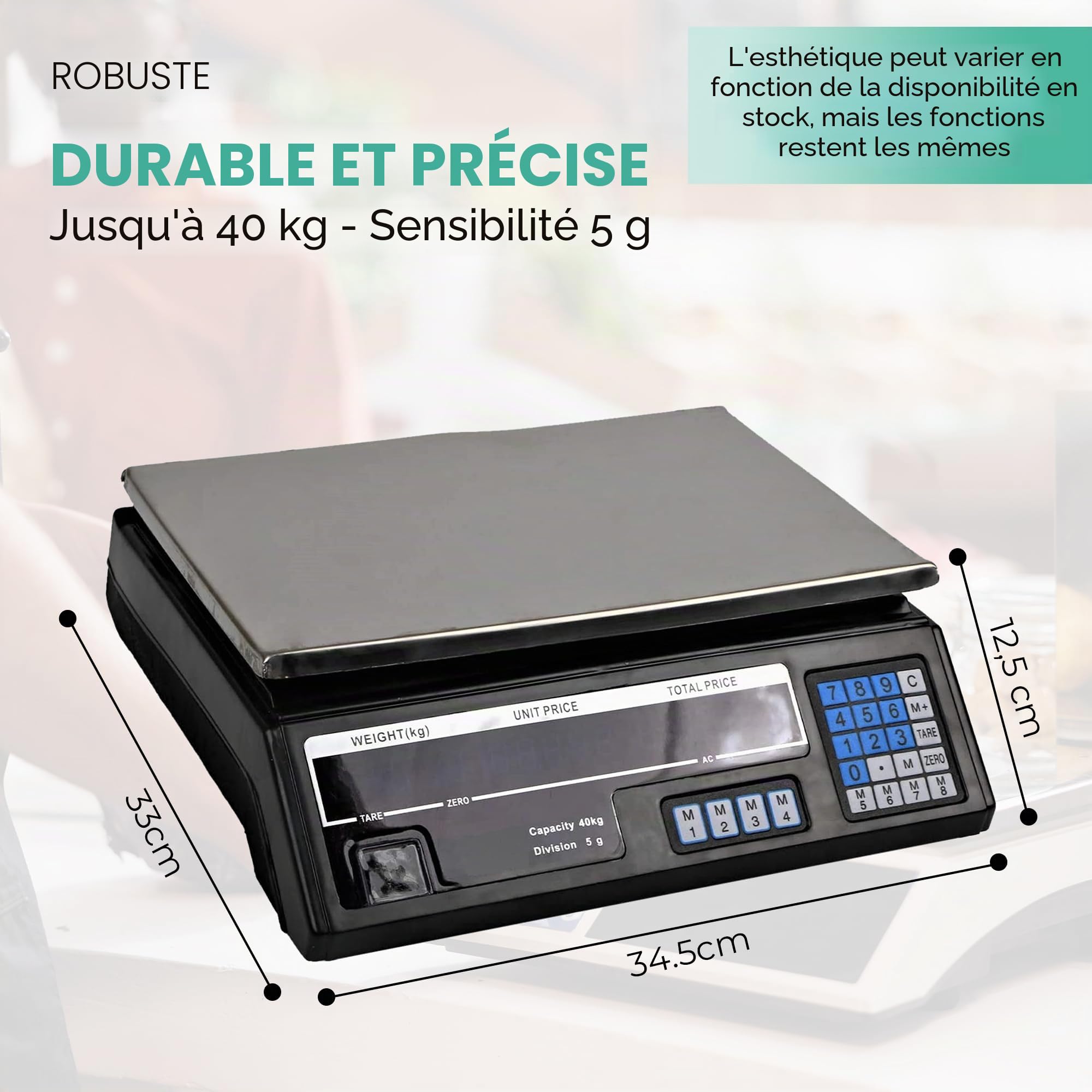 Tempo di Saldi Balance électronique numérique professionnelle de 5 g à 40 kg en acier inoxydable
