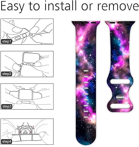 Miniatura 34 de Watch Band Compatible with Apple Watch 38mm 40mm 41mm 42mm 44mm 45mm for Women Men Sport Silicone Wristbands Strap for IWatch Series 7 6 5 4 3 2 1