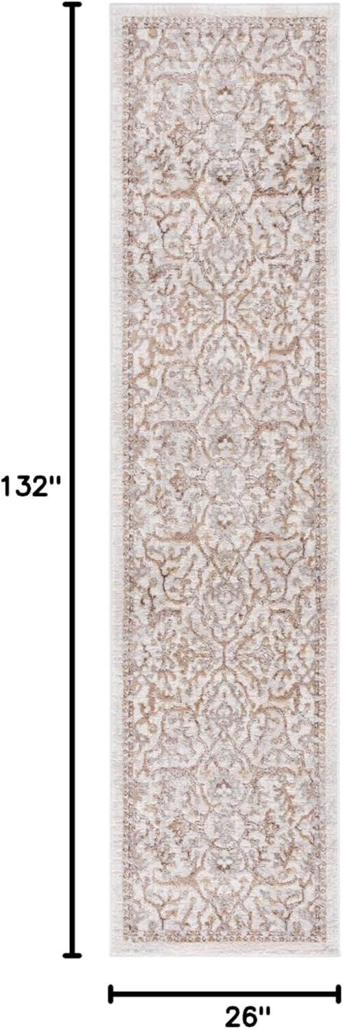 SAFAVIEH Palma Collection Runner Rug - 2 'x 11', Beige & Brown, Non-Shedding & Easy Care, Ideal for High Traffic Areas in Living Room, Bedroom, Dining (PAM336B-211)