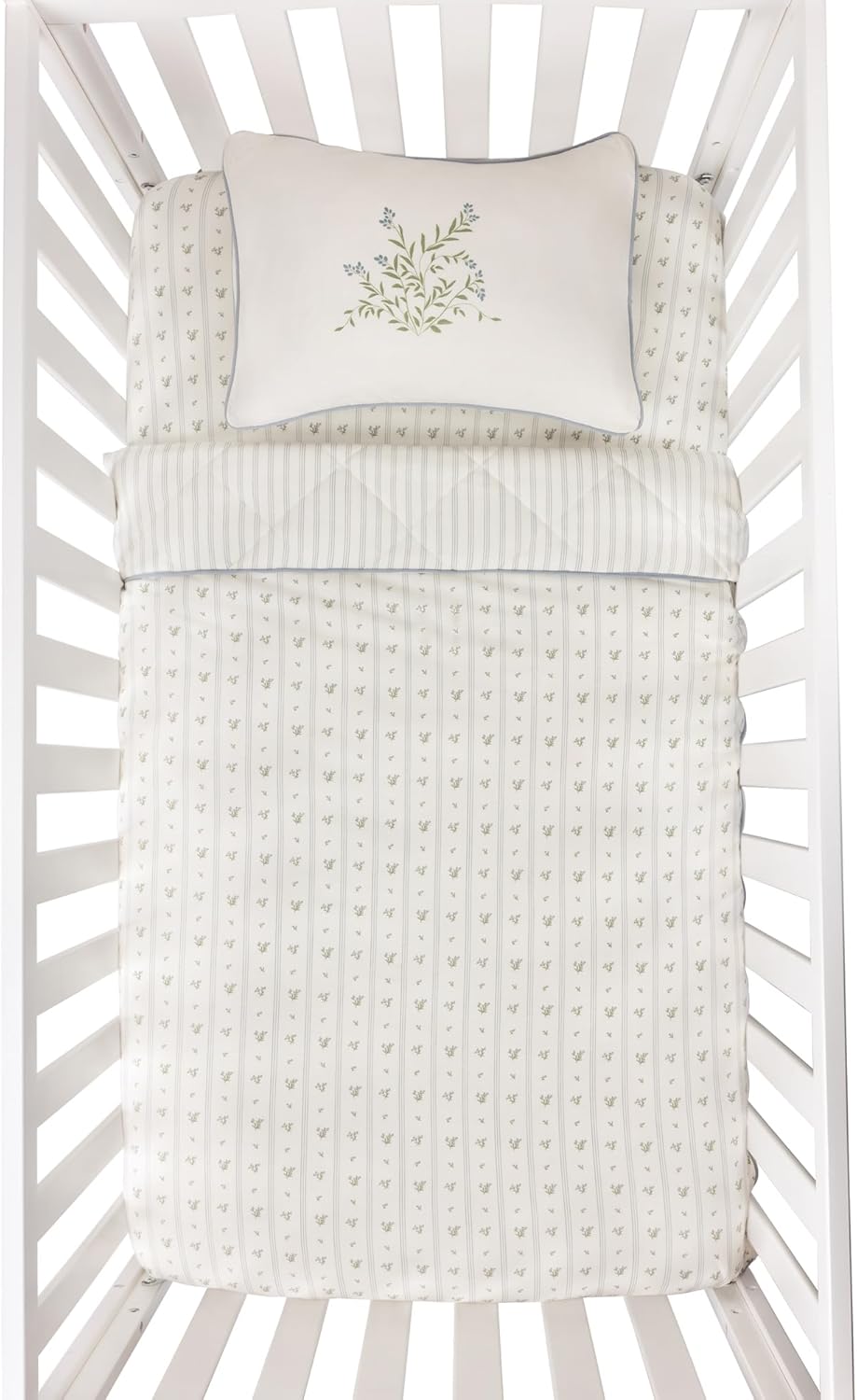 Ely's & Co. Crib Bedding Set for Boys, Toddler Bedding Set, 5 Piece Set Includes - 2 Fitted Crib Sheets/Toddler Bed Sheets, Quilted Comforter and Decorative Pillow, Blue Linear Berry Collection