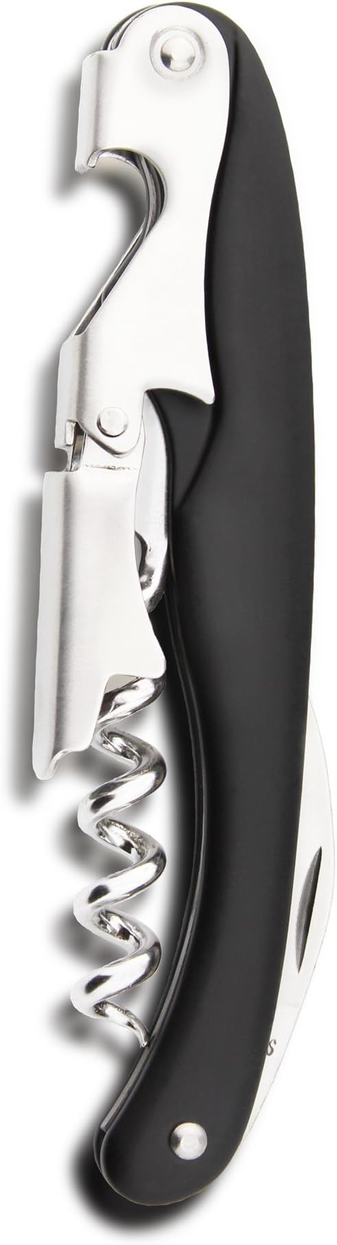 Twin Pull Professional Twinpull Waiter’s Knife Bottle Opener, Heavy Duty Commercial Use – Black, Steel, 12 x 3 x 1.5 cm
