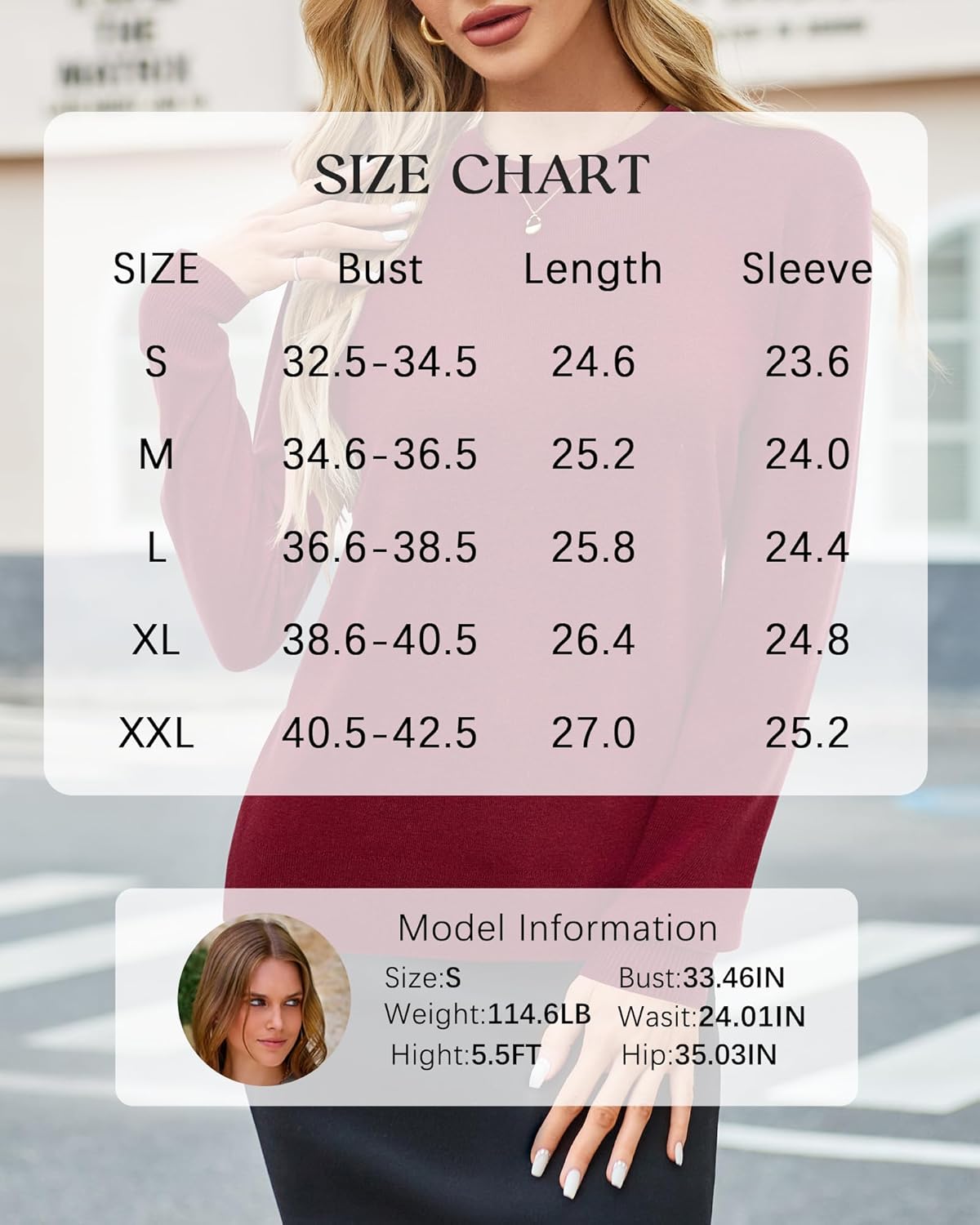 Arach&Cloz Women's Wool Blend Classic Crew Neck Casual Fall Sweaters - Image 7