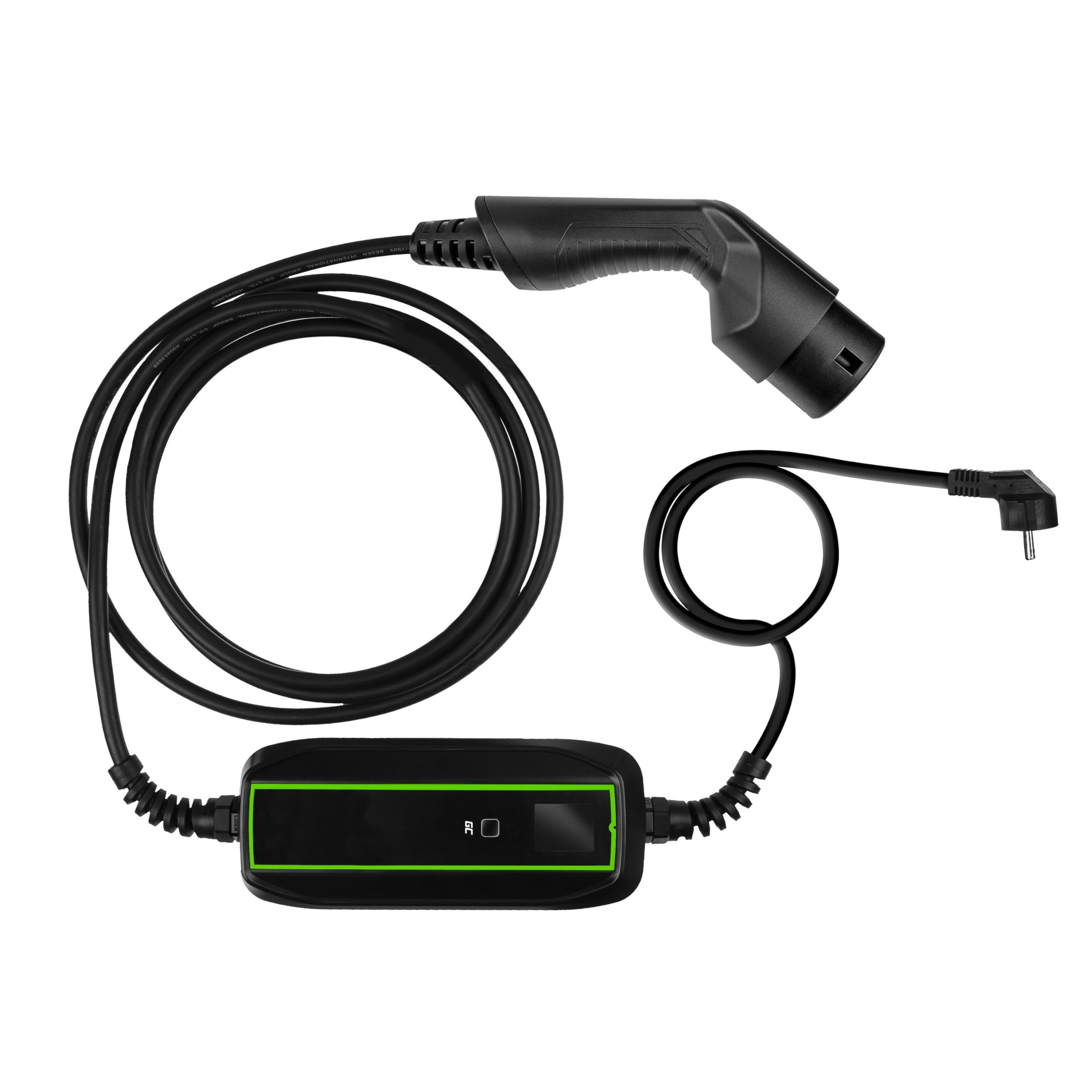 Green Cell EV Ladegerät Typ 2 Ladekabel Schuko für Elektroautos 10A / 16A 3,68kW 6,5m 1-Phasig LCD Display Tragbares EV Charger Kompatibel mit Allen Elektrofahrzeugen EV PHEV IEC 62196-2 Stecker