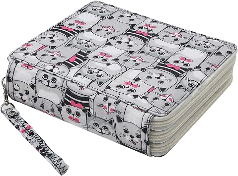 Portable Colored 124 Slots Pencil case Organizer with Printing Pattern for Watercolor Pens or Markers, Pencil Case Organizer for Artist