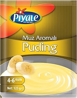 VHD Piyale Banana Flavored Instant Pudding – Dessert Mix, Banana Flavoured, Cream Pudding Powder, Easy Cook and Serve, 4-6 Portions, 125 g/ 4.4 Oz, 1 Pack