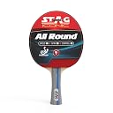 STAG ICONIC All Round Table Tennis Racket | 6 Ply Plywood Blade | 3 mm Sponge | Balanced Speed & Control | Red/Black gallery image