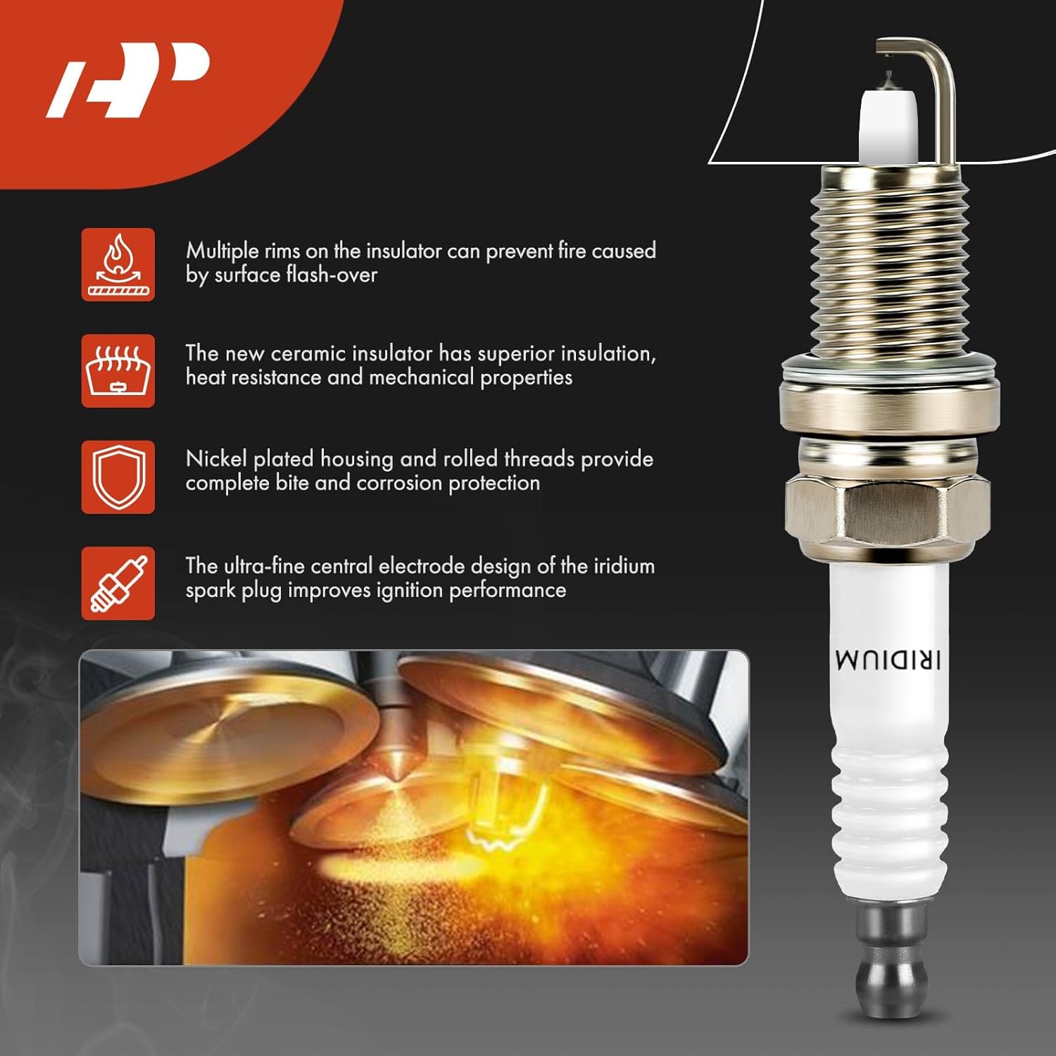 A-Premium 1x Ignition Coil Pack and 6x Iridium Spark Plugs Compatible with Jeep WJ Series Grand Cherokee 1999 4.0L, Replace# 56041019