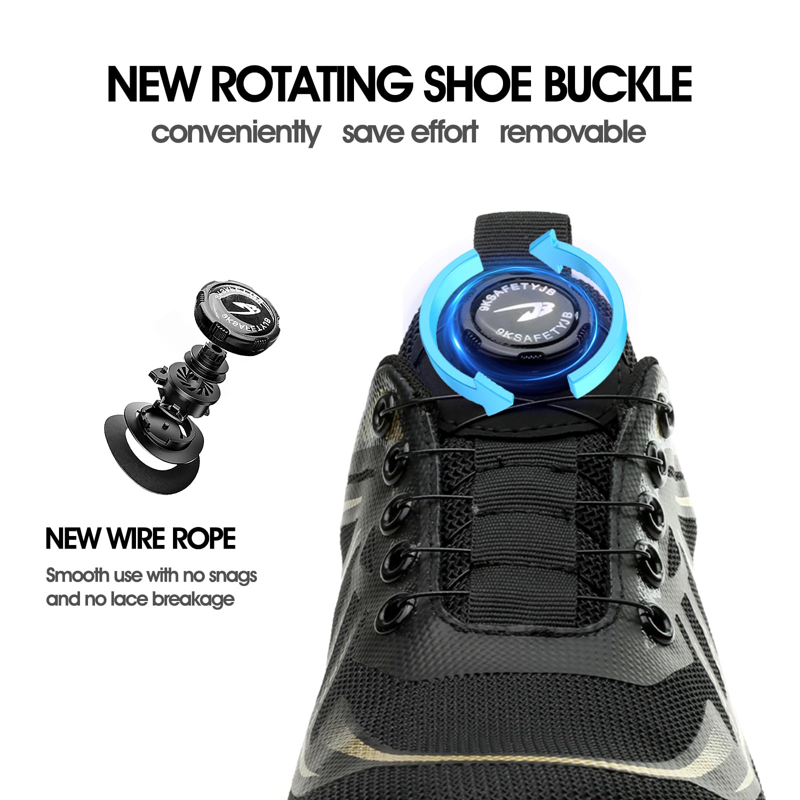 GemChve Scarpe Antinfortunistiche Uomo Donna Scarpe da Lavoro Leggere Comode Traspiranti Scarpe Sicurezza Punta Acciaio Senza Lacci 37-46EU