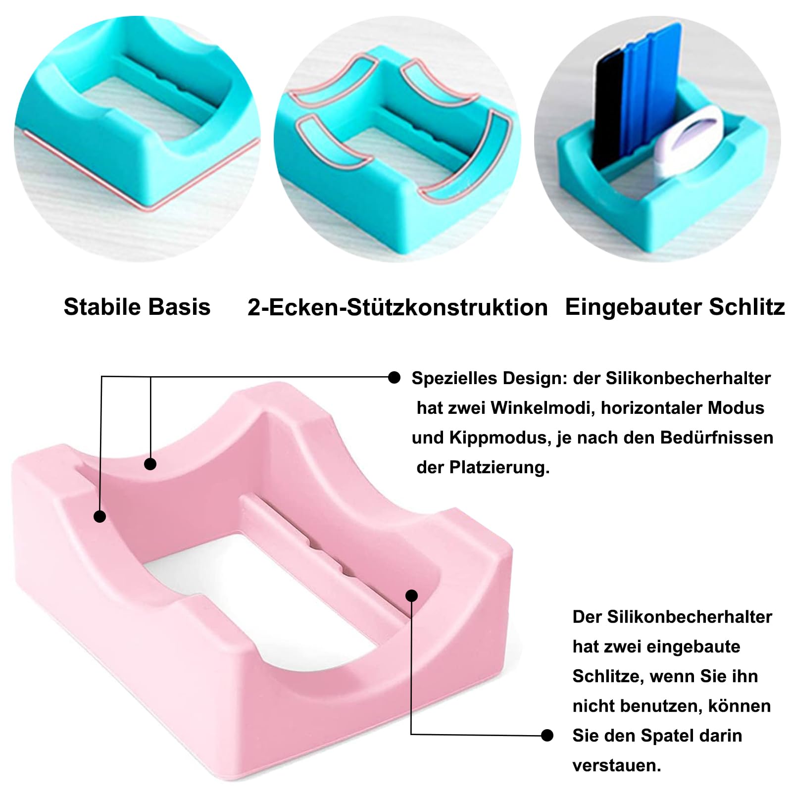 Culla in Silicone per Bicchieri, Culla per Tazze per L'artigianato, Portabicchieri Artigianali in Silicone, Con Slot Incorporato Bicchiere Accessorio, per Tazze e Lattine di Birra, Rosa