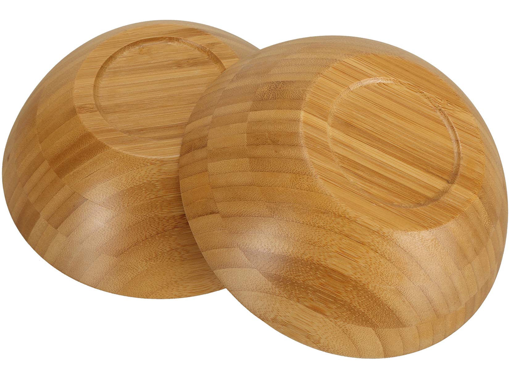 Juego de 4 cuencos de ensalada de bambú, 7 x 2.25 pulgadas, cuencos de madera individuales para comidas, frutas, ensalada, pasta, cereales, arroz y aperitivos 3