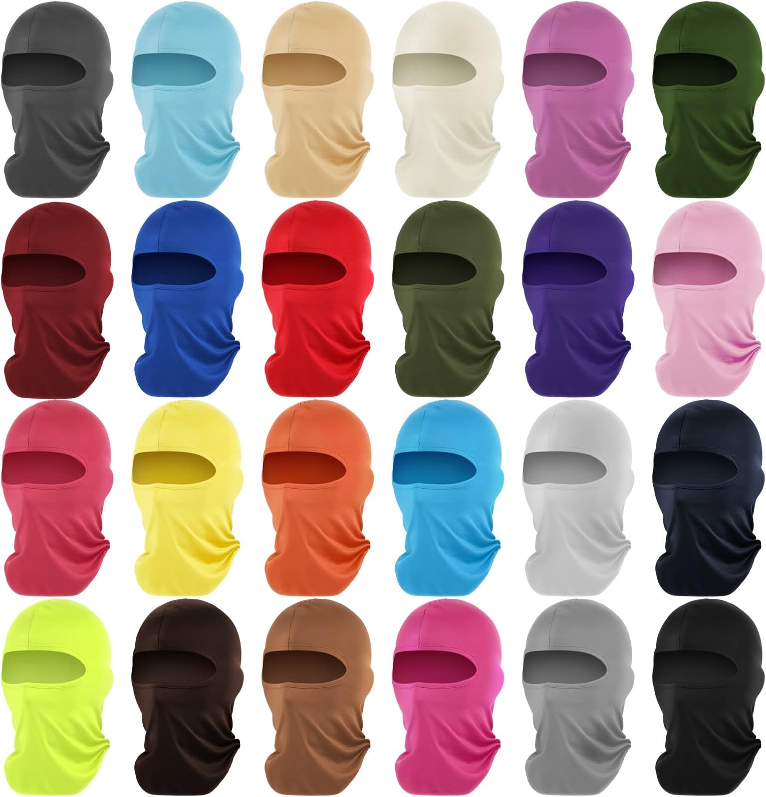 24 Pieces Ski Mask Balaclava Face Mask Full Face Cover for Men Skiing, UV Protection