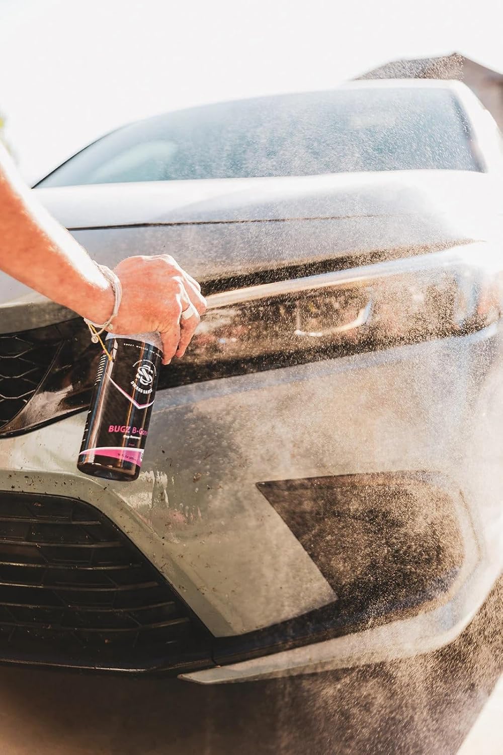Bugz B-Gone | Grape Scent | Bug Remover 16oz bottle by Swags Sauce - Designed to break down bug residues on contact, making it easier to wash away with minimal scrubbing. (Pack of 2)