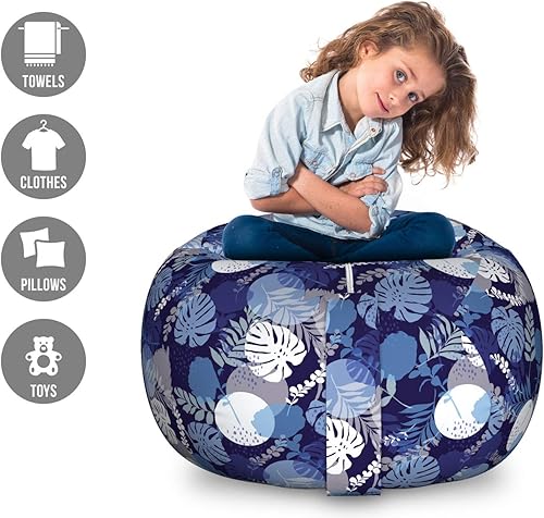 Miniatura 215 de Lunarable Silla de almacenamiento para adolescentes, coloridos patines de estilo retro, para actividades juveniles, para niñas y niños, divertido