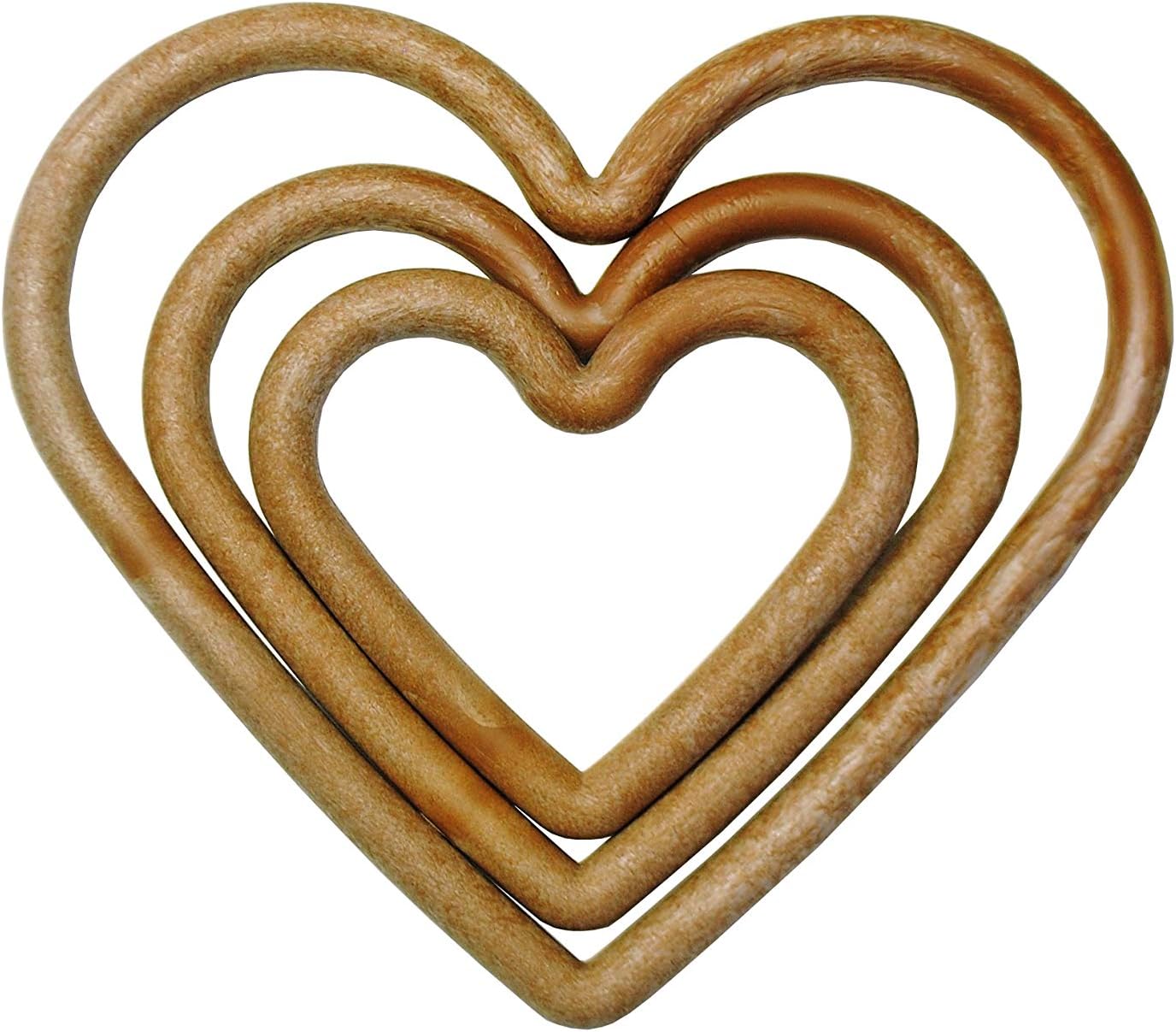 Proops Pack of 15 Small, Medium and Large WOOD EFFECT Heart Shape ...