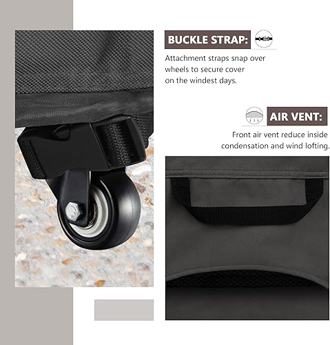 Miniatura 4 de ULTCOVER Cubierta impermeable de 80 a 100 cuartos de galón para hielera de patio, cubierta de hielera con ruedas de 40 pulgadas de largo x 20