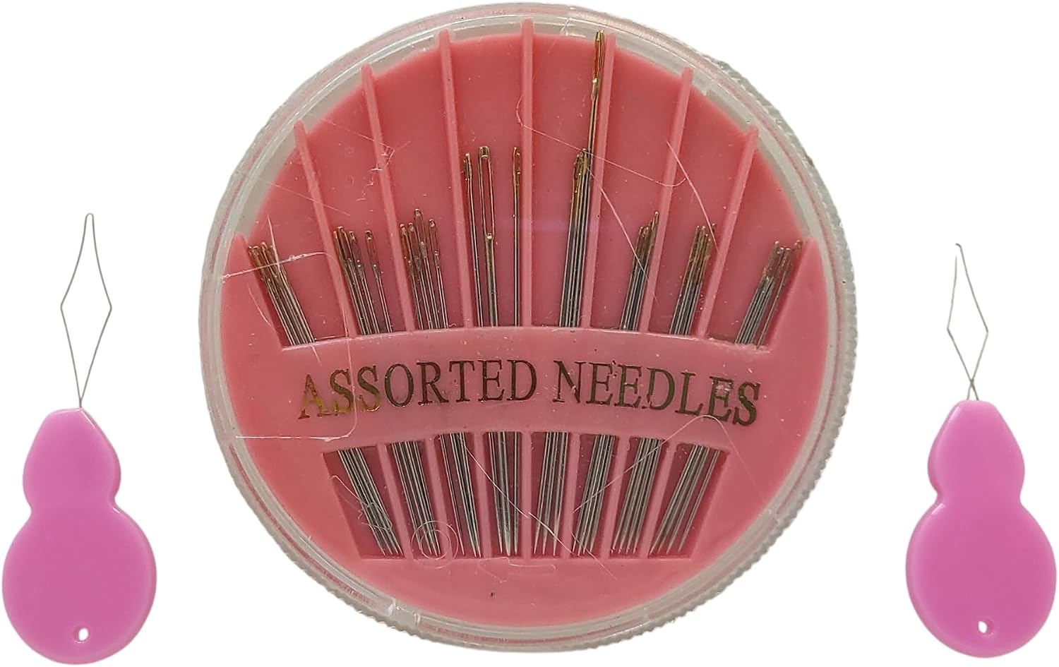 30 Pack Hand Sewing Needles 6 Assorted Sizes, with 2 Needle Threaders - Large Eye Needles for Embroidery, Repair & Stitching