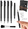 5 Pieces Scratch Art Tools, Scratching Drawing Painting Pen, Fountain Pen Shape Scratch Pen, Scratch Stick Stylus Tools Bag with Clean Brush Set Black
