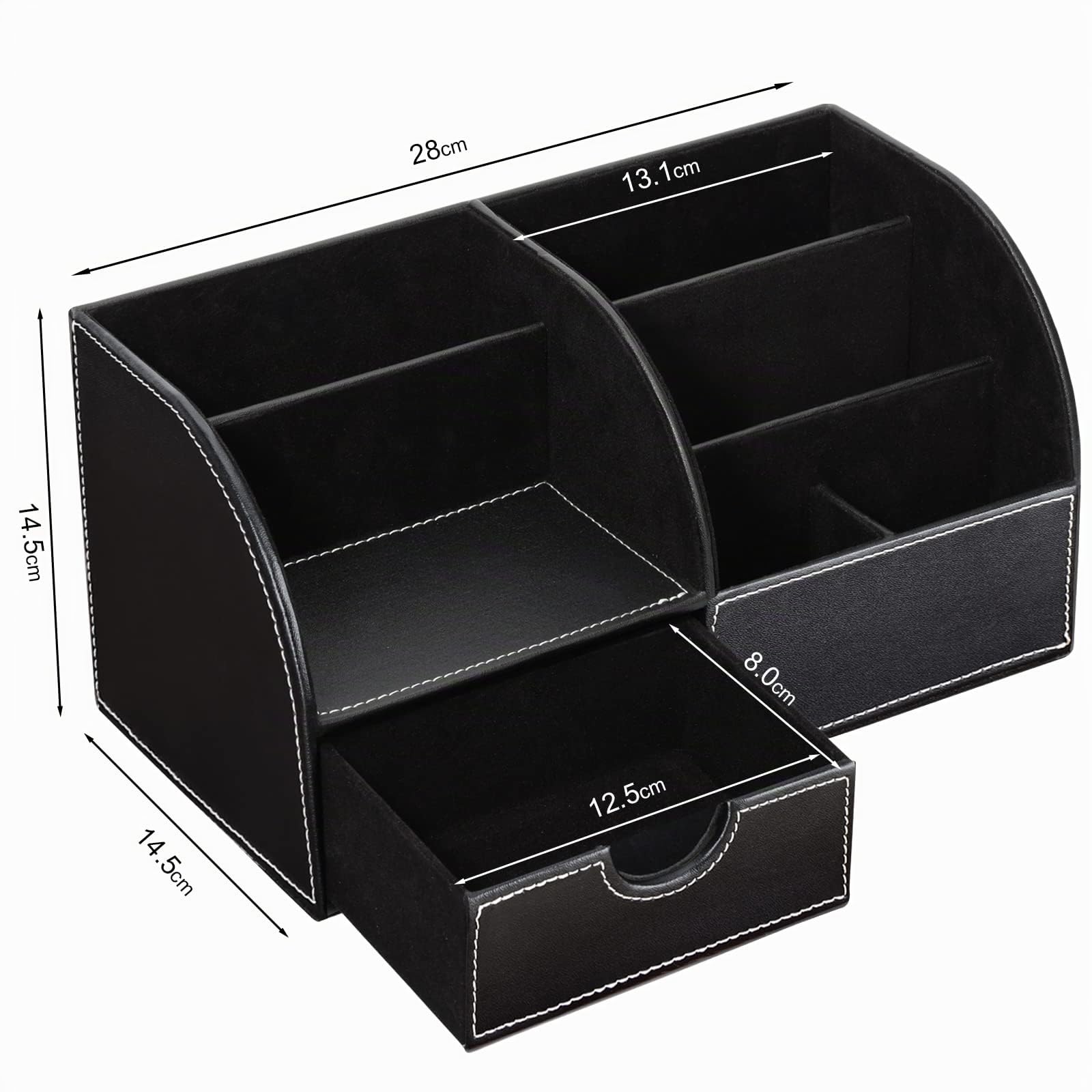 Richblue Organizador de Escritorio/Lapiceros para Escritorio/Multifuncional Organizador Lapicero (L-Negro)