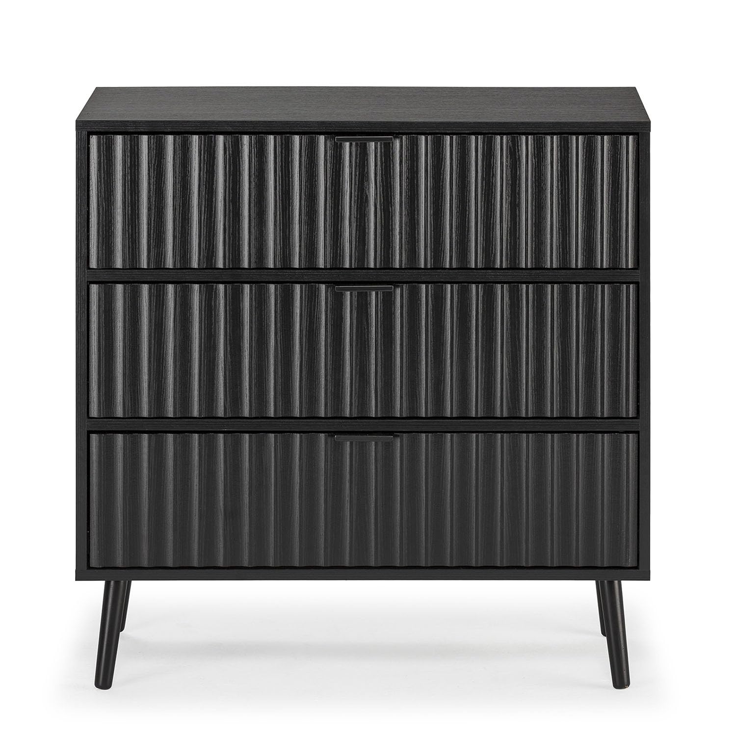 HOMN LIVING Cassettiera Lluvia 3 cassetti colore Nero, guide in metallo, 80 cm (larghezza) 40 cm (profondità) 80 cm (altezza)