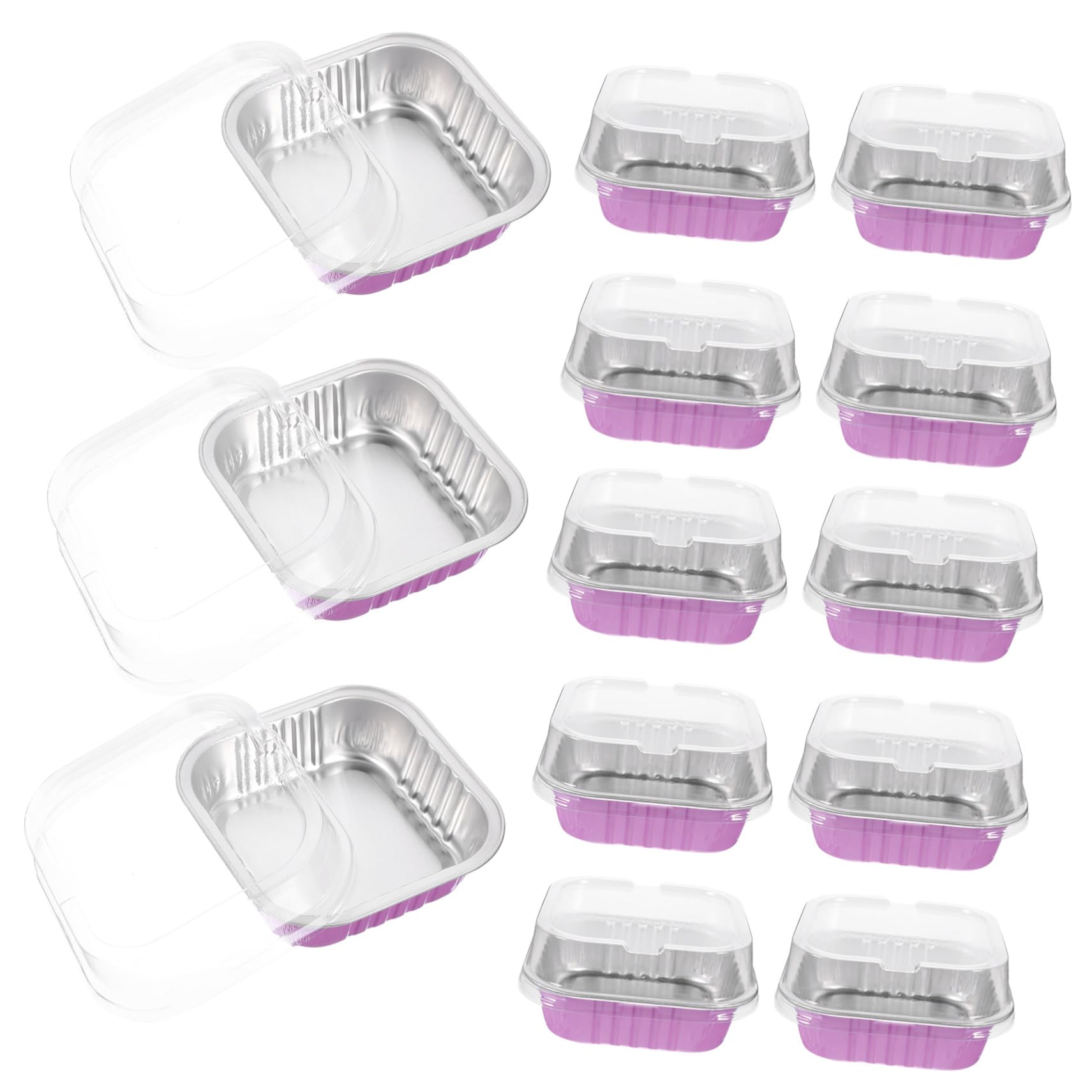 Alipis 20 Pack Aluminum Foil Cake Box Mold with Lids Baking Cups for Cupcakes Tiramisu Party Outdoor Use