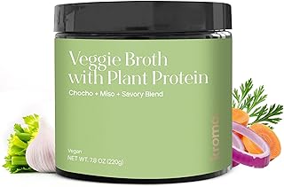 Kroma Vegan Vegetable Broth Powder with Plant Protein 7.8 Oz, 1 Jar, 10 ...