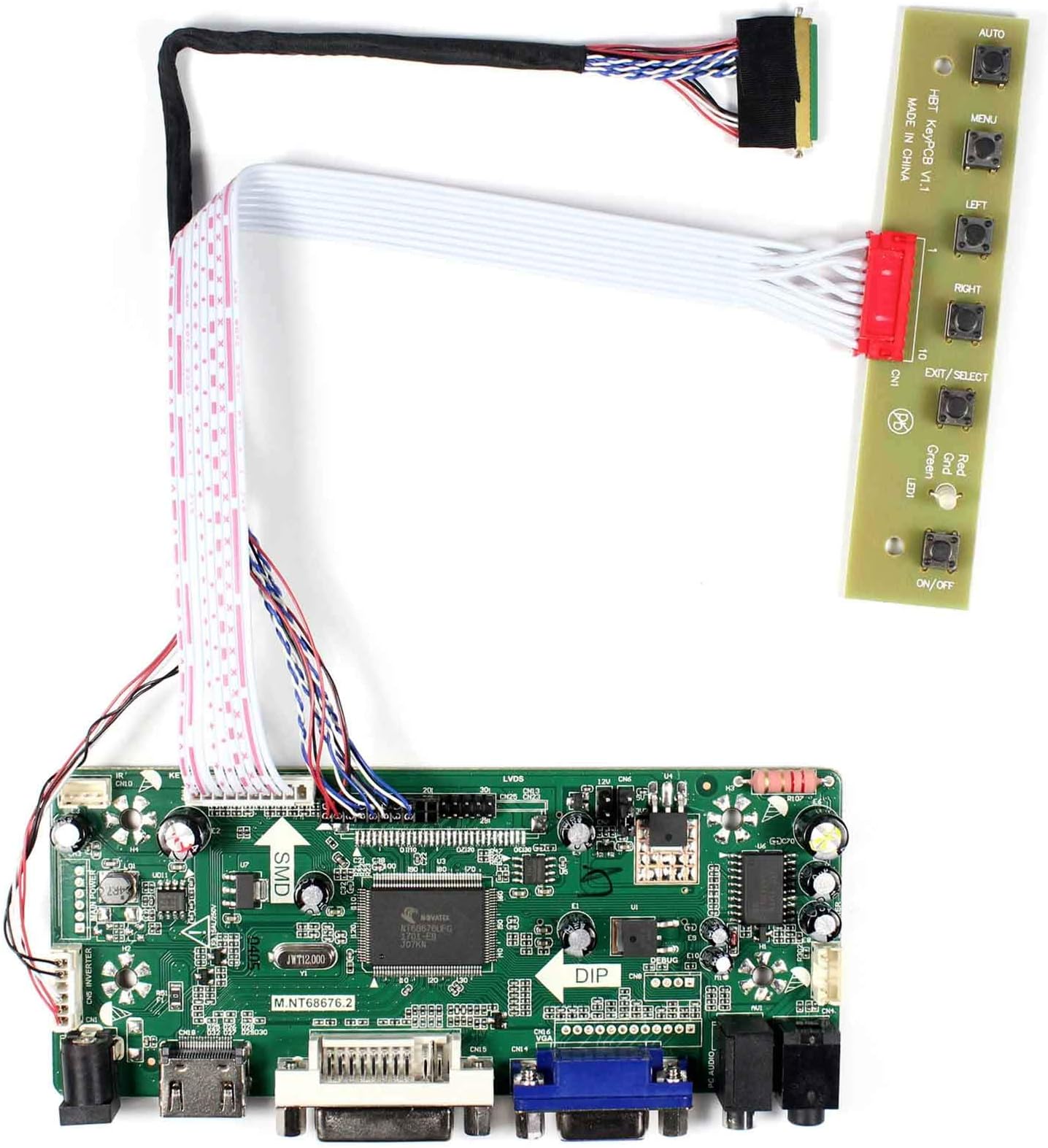 VSDISPLAY VGA DVI LCD Display Controller Board for 15.6" LP156WH2 LP156WH4 1366x768 LED 40Pin LVDs LCD Screen Panel