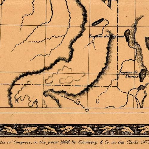 Vista 7 de Texas y el suroeste de Estados Unidos Schonberg mapa alrededor de 1866 - mide 20 pulgadas x 24 pulgadas (20.000 in x 24.016 in)