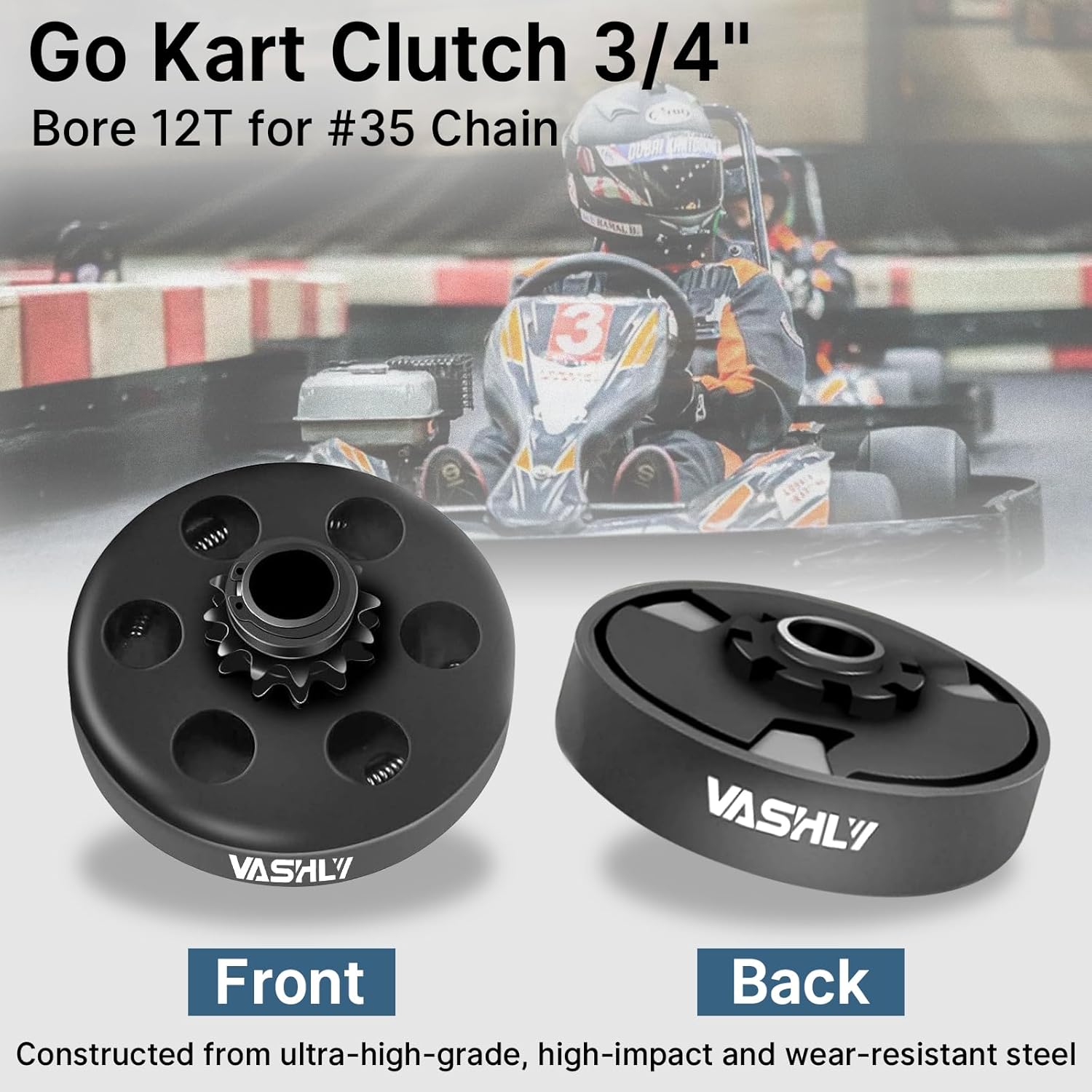 Vashly Go Kart Clutch 3/4" Bore 12 Tooth for #35 Chain Predator 212 Clutch 12T for Predator Honda GX160 GX200 Centrifugal Clutch Perfect for Go Kart, Minibike And Fun Kart Engine