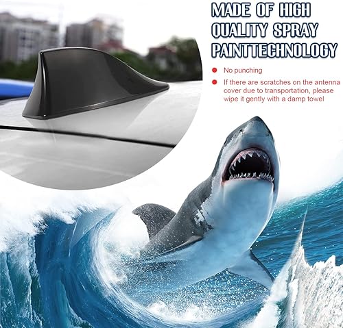 Miniatura 6 de Ziciner Antena de aleta de tiburón para automóvil, reemplazo de radio de antena automática, cubierta de antenas de señal de radio impermeable,