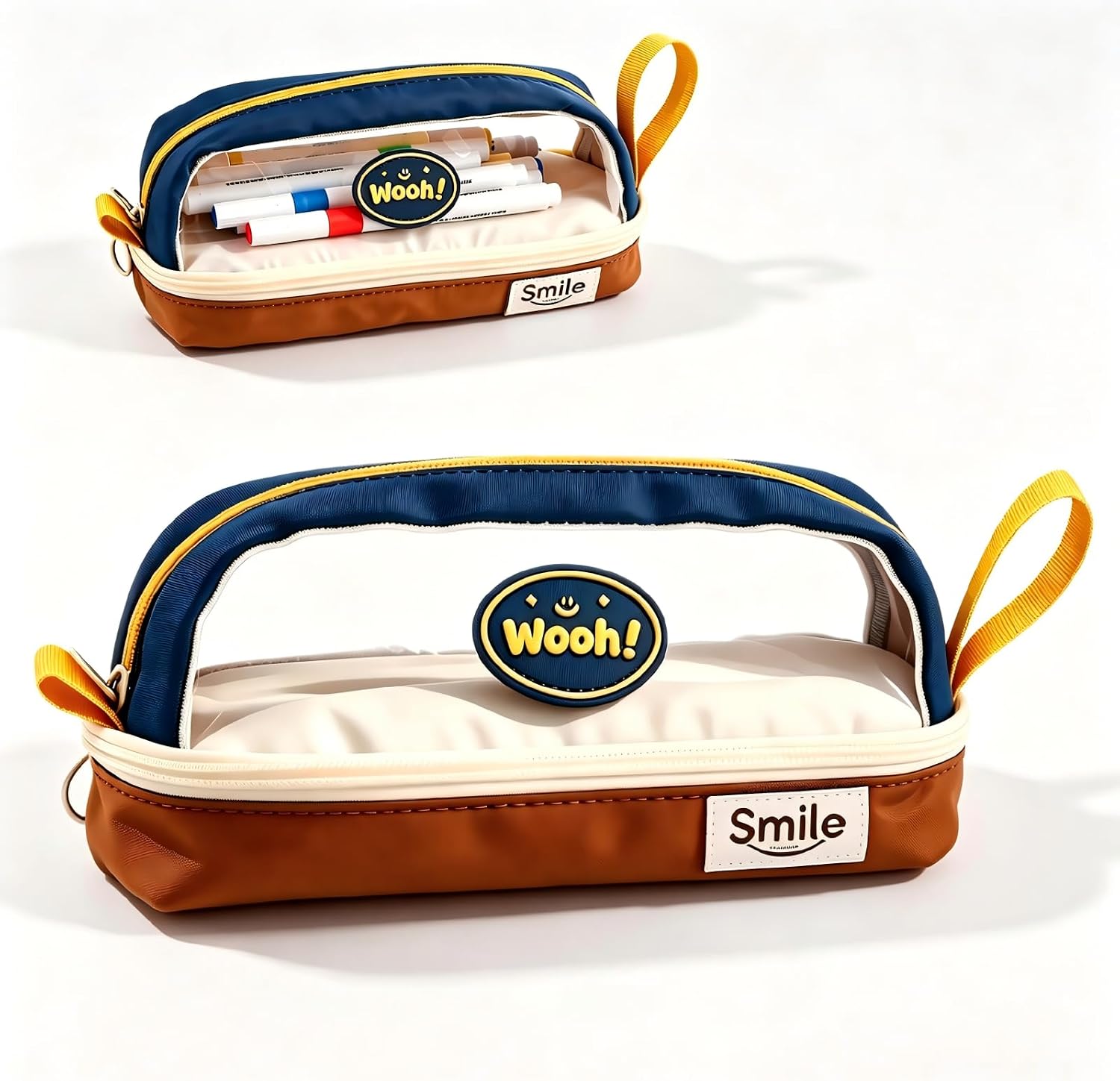 Large Pencil Case with Multiple Pockets，Pencil Pouch Bag, Blue