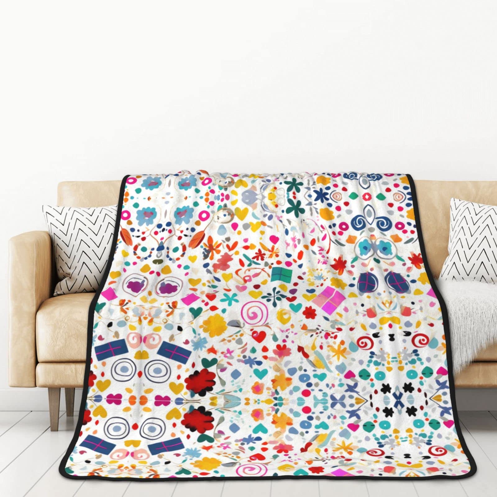 Couverture Happy Birthday en flanelle double face, le cadeau de lit chaud pour adulte