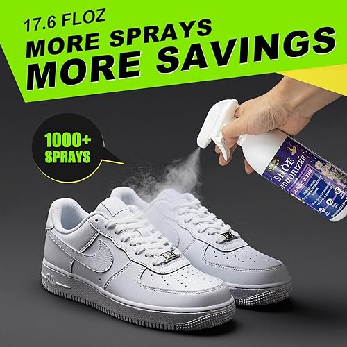 Miniatura 4 de Spray desodorante para zapatos, potente eliminación de olores de 17.6 onzas líquidas para zapatos, tenis, botas, tacos y cuero, aerosol de larga