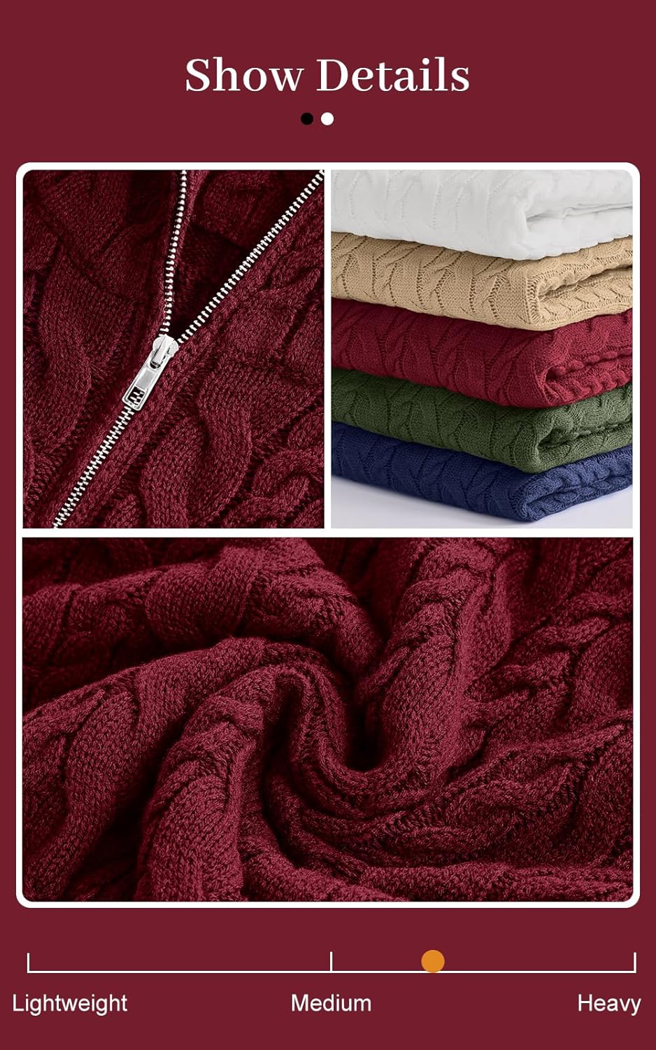 PRETTYGARDEN Womens Spring Sweaters 2026 Long Sleeve Quarter Zip Pullover Sweater Casual Loose V Neck Cable Knit Jumper Tops - Image 5