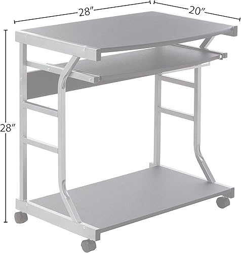 Miniatura 3 de Target Marketing Systems Berkeley - Escritorio móvil con bandeja extraíble para teclado y ruedas con cerradura, moderna mesa rodante para laptop,