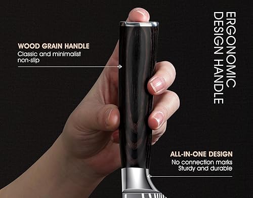 Miniatura 3 de DRAGON ROIT - Juego de cuchillos japoneses con patrón de damasco para cocina con bolsa de rollo, juego de cuchillos de cocina afilados de acero