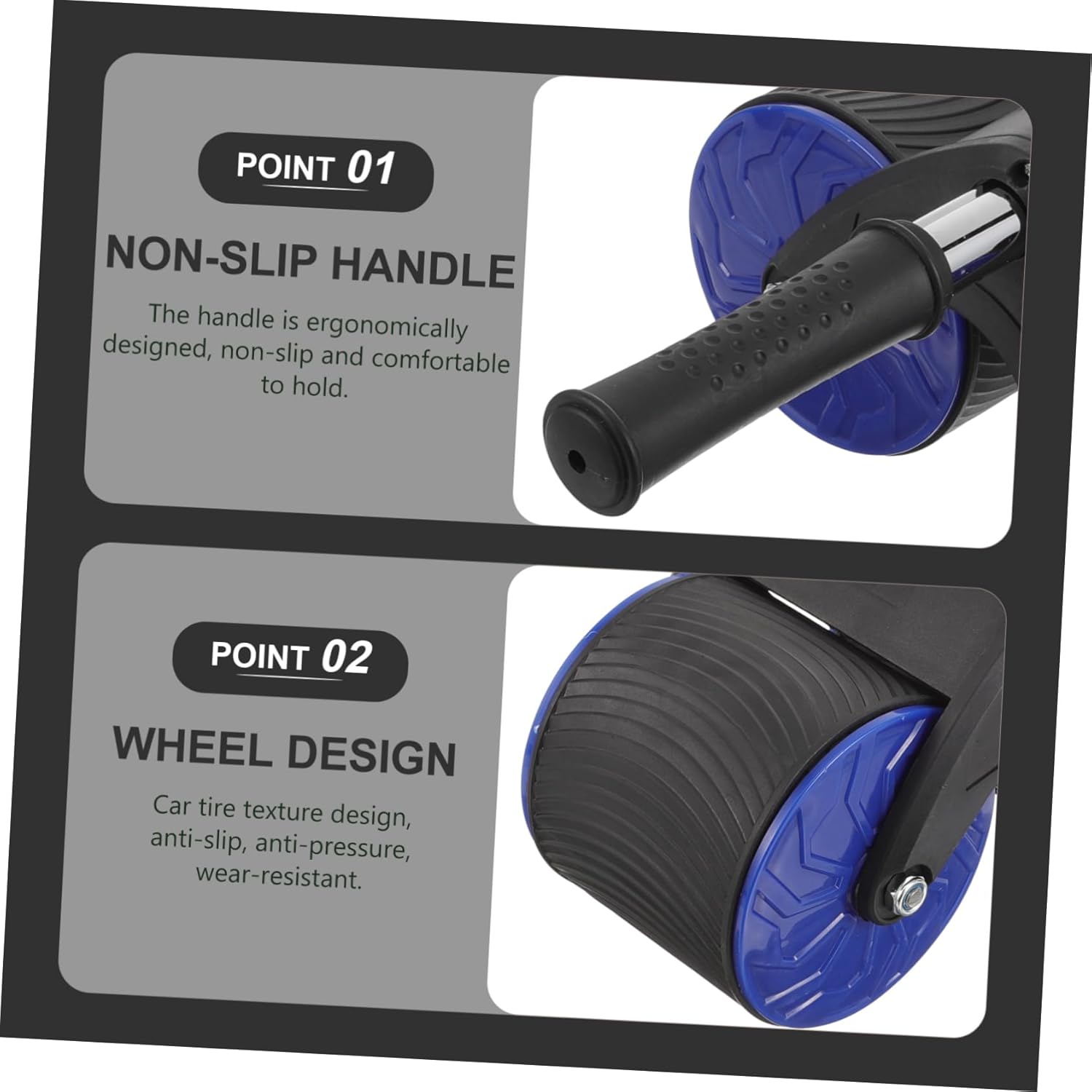 BESPORTBLE 1set Two-wheel Abdominal Wheel with -skid Texture Professional Fitness Equipment for Home Gym Workouts for Strengthening Core Muscles Enhancing Abdominal Training