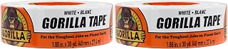 Gorilla Tape, White Duct Tape, 1.88" x 30 yd, White, (Pack of 2)