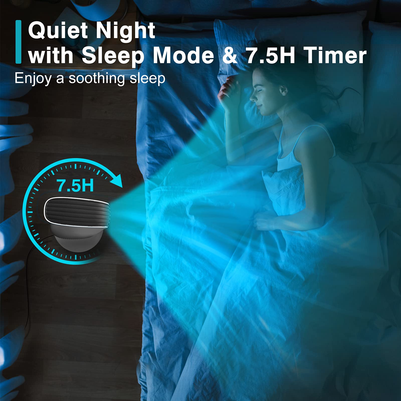 Bladeless Tower Fan with Remote Control for Whole Room, 43 Inch Tall