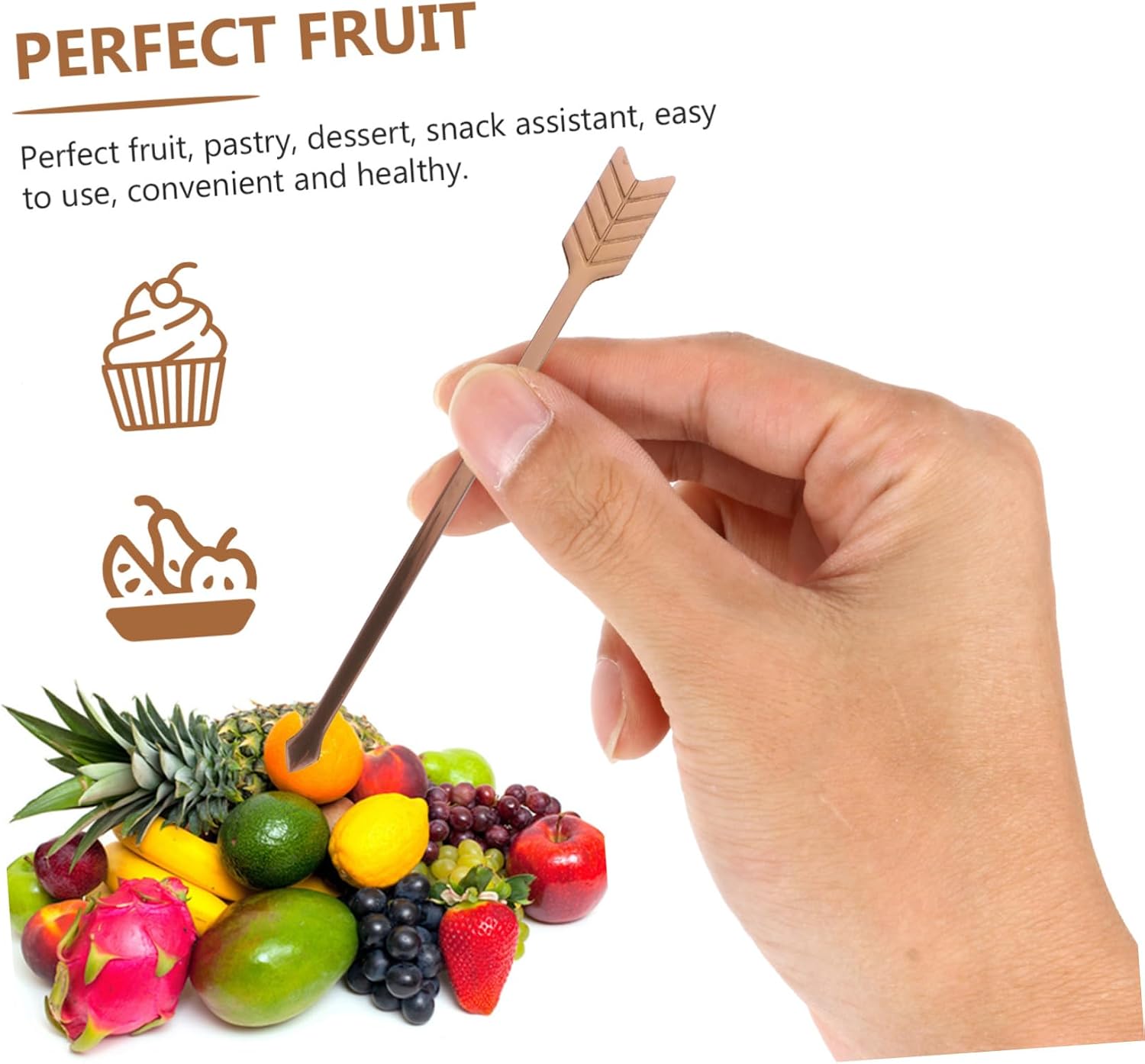LIFKOME Stainless Steel Snack Fork Set 5 Pcs Long-handled Fruit and Dessert Forks for Appetizers Coffee Stirring and Bread Serving Sturdy and Rust-resistant Kitchen Tool