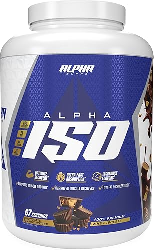 Miniatura 8 de Alpha Supps ISO - Polvo aislado de proteína de suero de leche 100% bajo en carbohidratos, 0.88 onzas por porción, ayuda a apoyar el crecimiento