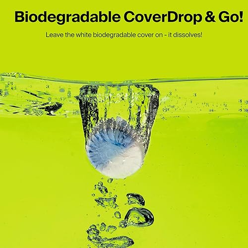 Miniatura 4 de CECEBEAR Tabletas limpiadoras de inodoro automático, 21 pestañas, limpiador automático de tanque de inodoro azul de larga duración, seguro para