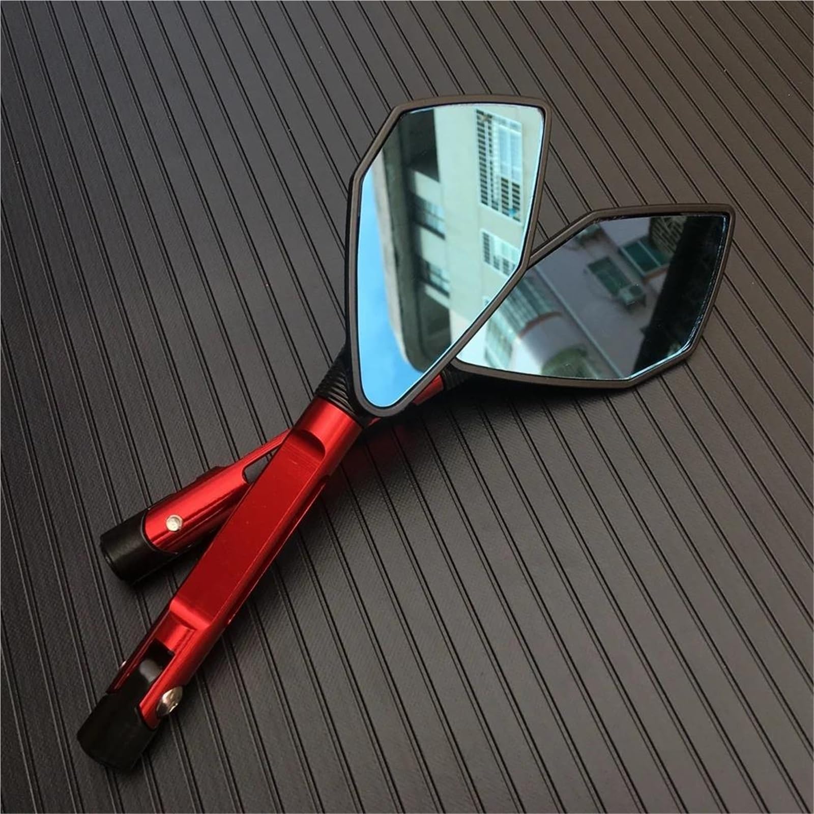 Espejo de manillar resistente de aluminio rojo para Kawasaki ER6N y MT10