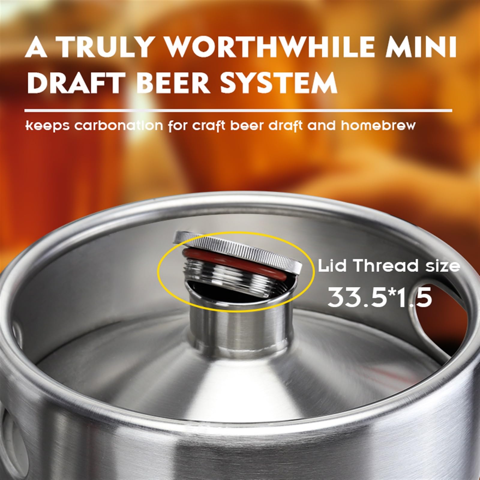Cerveza elaborada Kit Cerveza Mini Barril de Cerveza de 5L, Botella de Cerveza portátil para Picnic/Barbacoa, Herramienta para Hacer Cerveza casera(5L keg with Jacket)