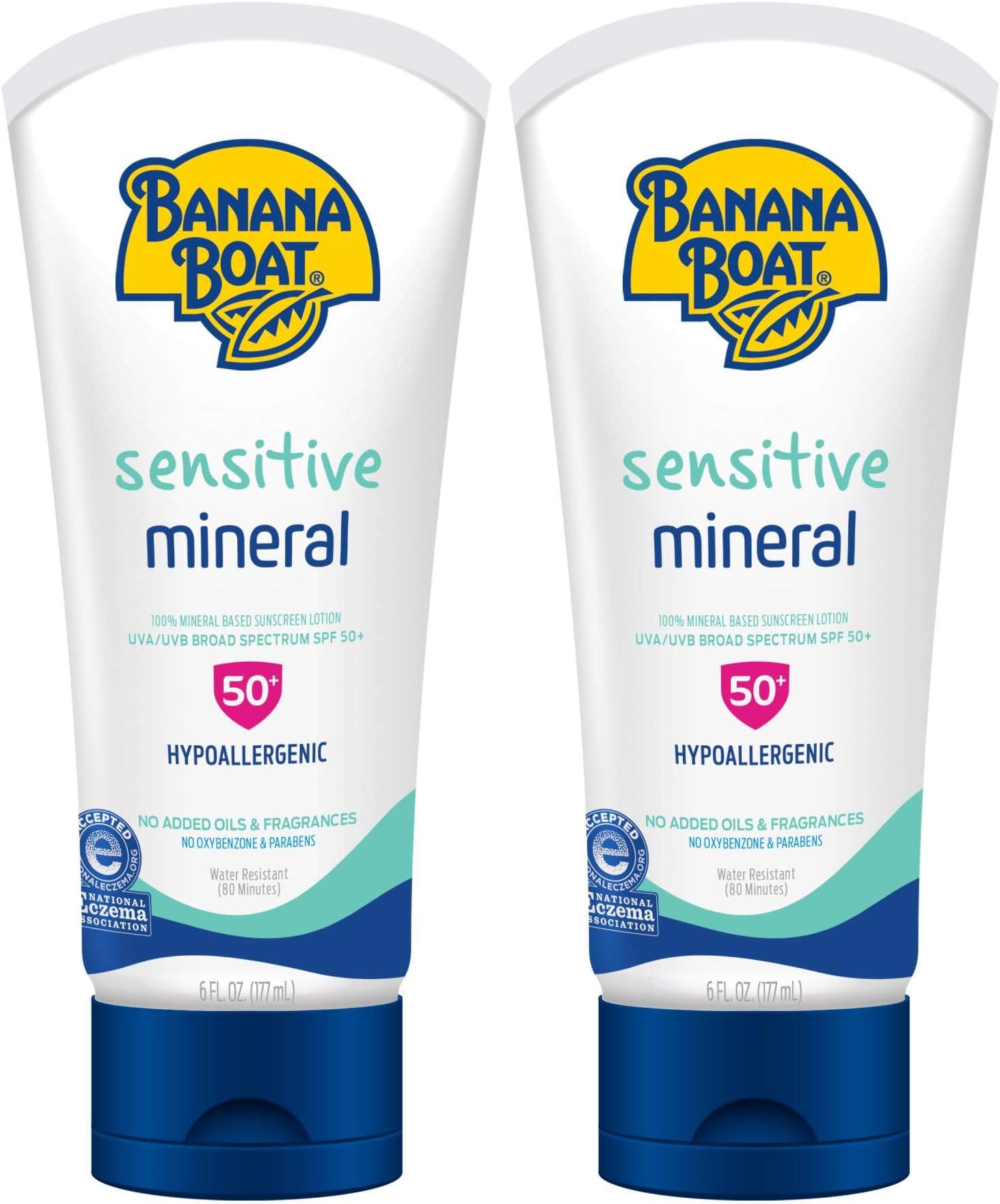 100% Mineral, Reef Friendly, Broad Spectrum Sensitive Skin Sunscreen Lotion, SPF 50, 6oz. (Pack of 1)