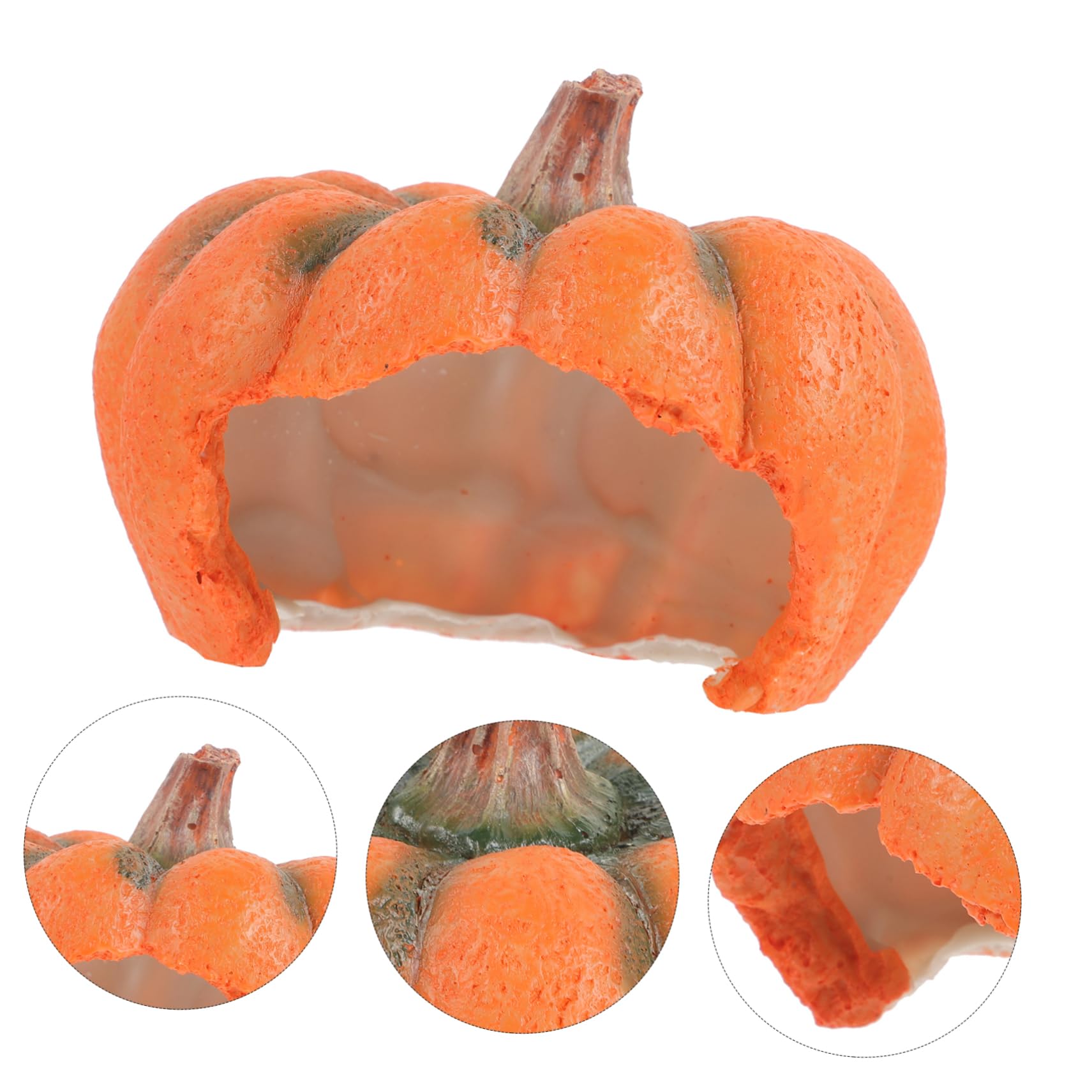 Ciieeo 4 Piezas Casa De Escondite De Calabaza Cueva Decorativa del Acuario Dibujos Animados Piel De Pescado Cueva De Peces En Forma De Calabaza Largo Adornos Resina