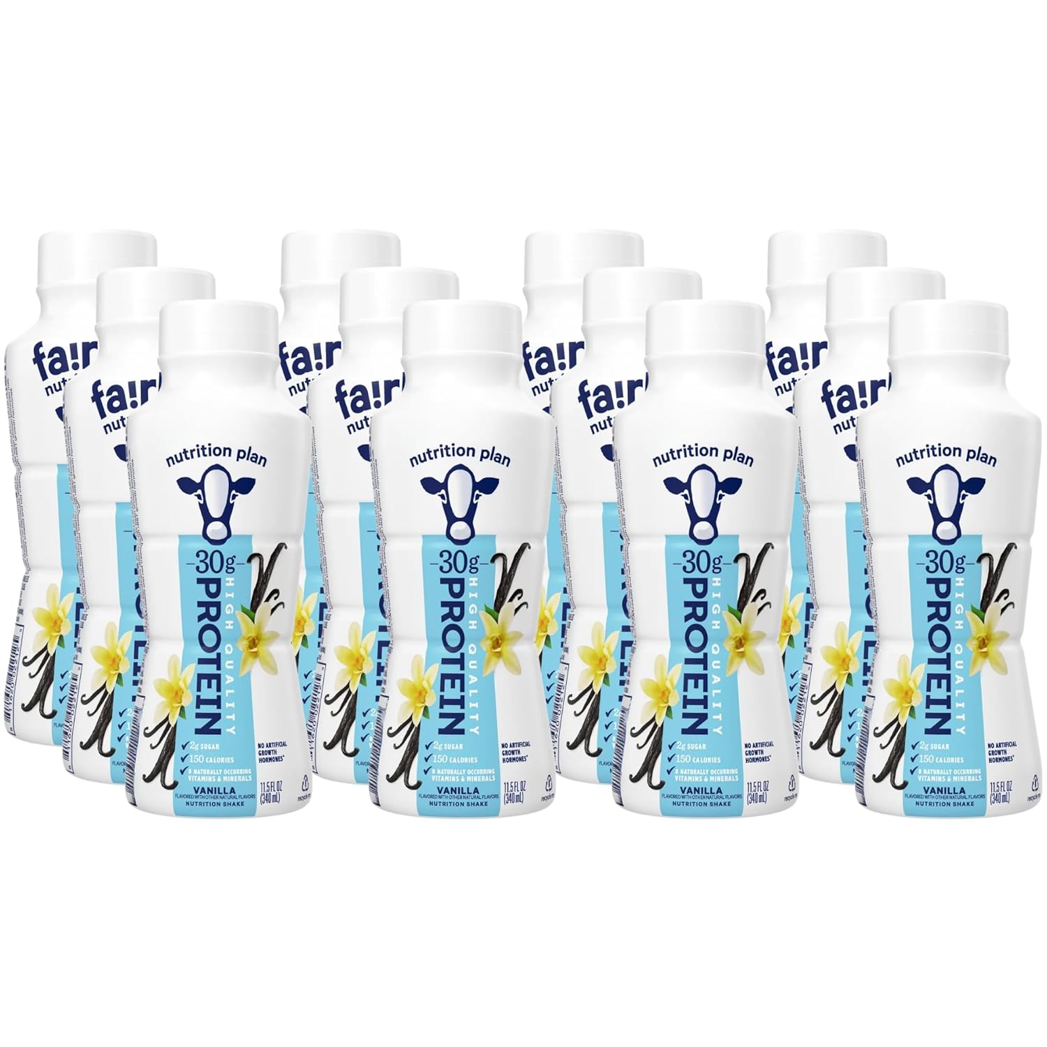 DARMEL FairIife Protein Shakes Vanilla - Nutrition Plan Protein Shakes Vanilla - Value Pack Of 12-11.5 Fl Oz | Lactose Free | Gluten Free | Low-Sugar | Made In Canada.